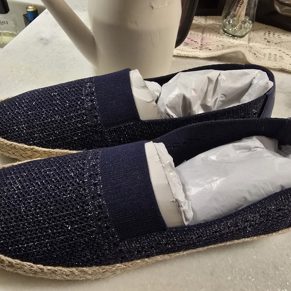 Easy Spirit Hassie Slip On Casual Espadrilles Navy shimmer 8.5 - Picture 3 of 16